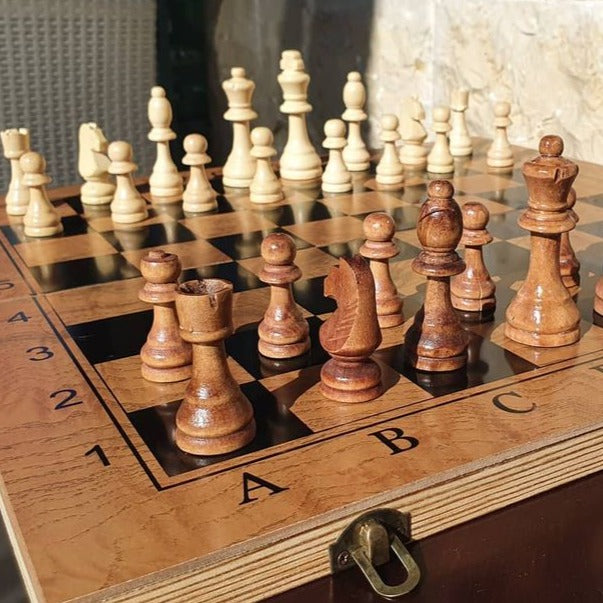 3 in 1 Foldable Wooden Chess