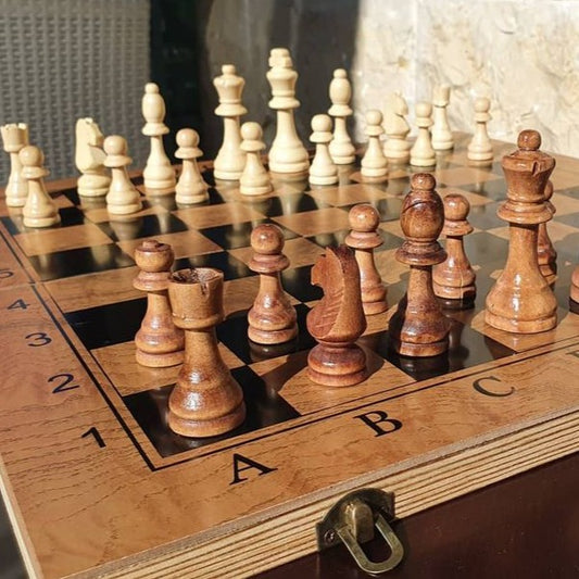 3 in 1 Foldable Wooden Chess