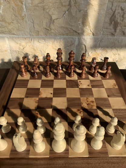 Walnut chess set