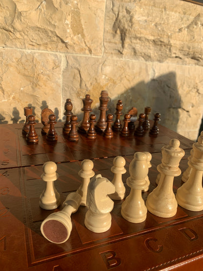 Foldable leather chess