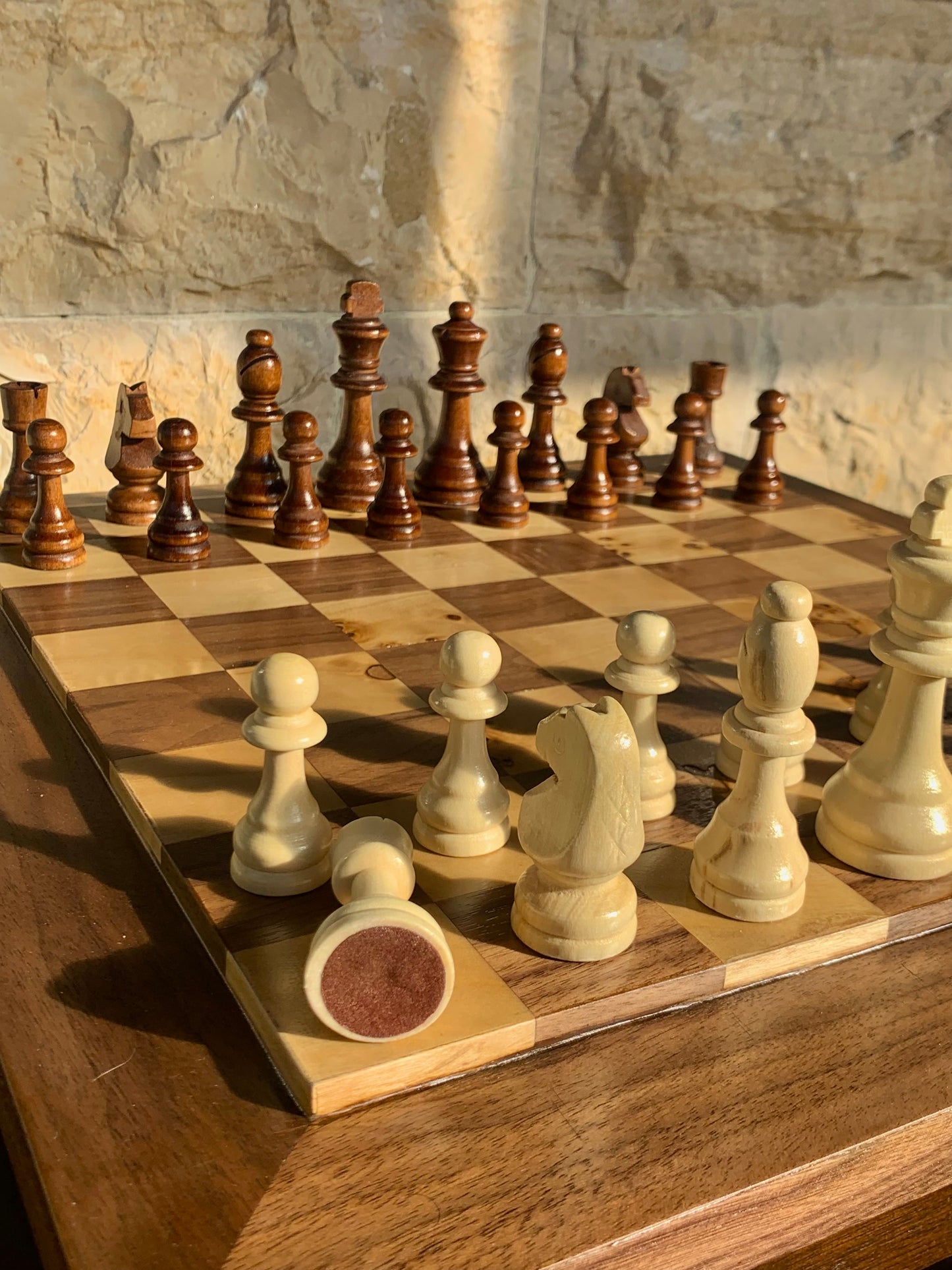 Walnut chess set