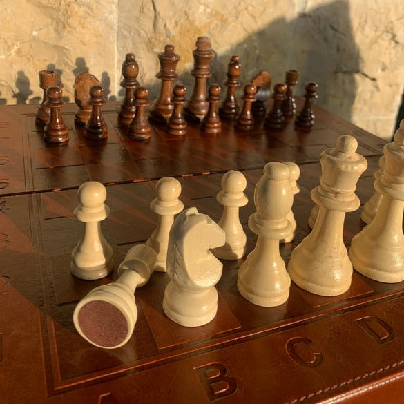 Foldable leather chess