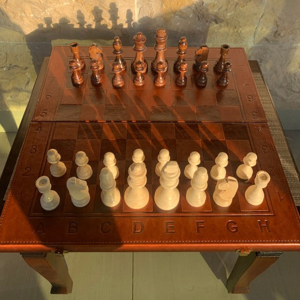 Foldable leather chess