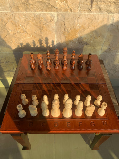 Foldable leather chess